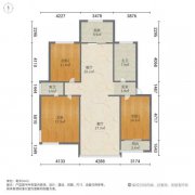 三环嘉苑3楼146平毛坯三室两厅两卫全明户型