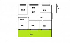 降！带大院！三环鑫水华庭1楼139平 可做4室 2卫 毛坯