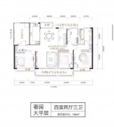 城投·琥珀湖畔电梯洋房2楼 186平四室两卫毛坯158万