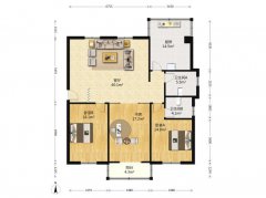 青阳尚居框架楼2楼 103平三室朝阳精装修送12平地下室可贷