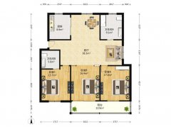 前排采光超好 成山御苑 精装未住 3楼120平 3室2卫