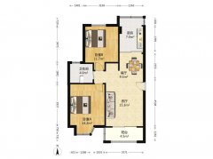爱家花园框架楼3楼87平 两室两厅精装修 送地下室 支持贷款