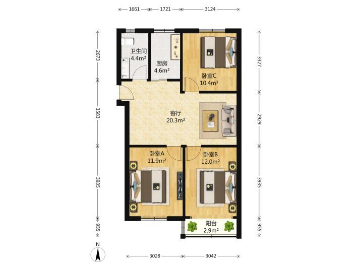 得润东区 框架113平 精装 33.8万 得润东区 框架113平 精装 33.8万
