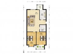 大润发附近刘家小区4楼边户 两室一厅 家具家电齐全拎包入住