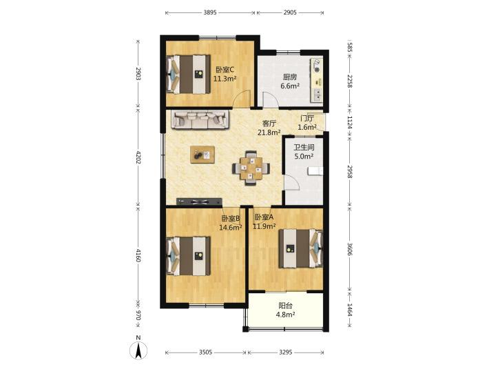 蒲头社区1楼 一梯一户94平 三室一厅简单装修 带地下室 蒲头社区1楼 一梯一户94平 三室一厅简单装修 带地下室