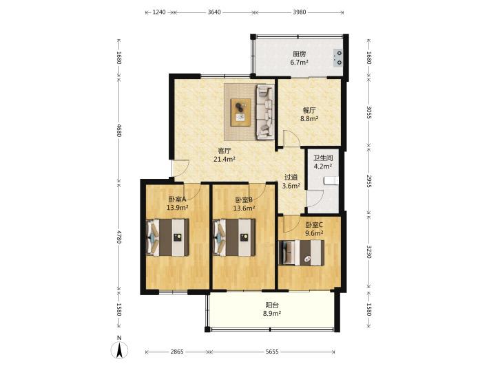 便宜! 刘家小区~大润发东 126平 3室2卫 精装 有车库 便宜! 刘家小区~大润发东 126平 3室2卫 精装 有车库