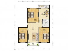 荣安小区南区17楼实木豪华装修日立中央空调125平两室两厅可