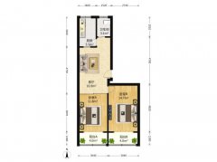 华悦新城北区4楼上的阁楼两室一厅家具家电齐全带大露台拎包入住